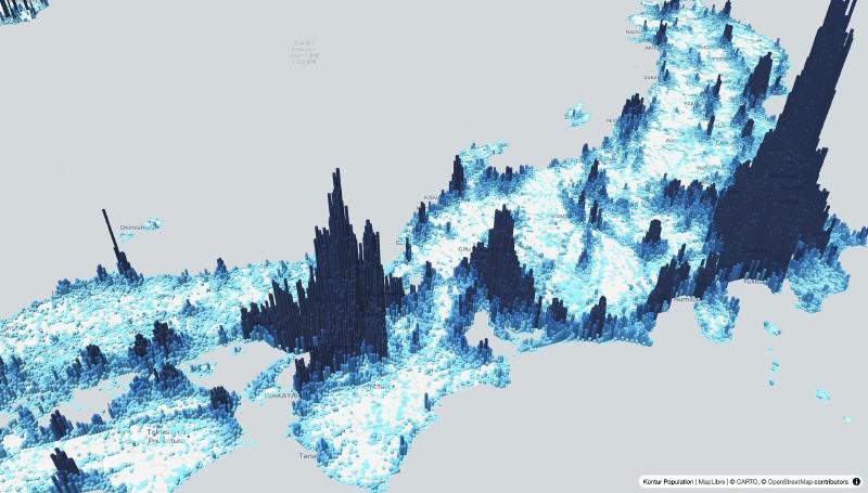 Featured image of post 人口密度 3D棒グラフマップ